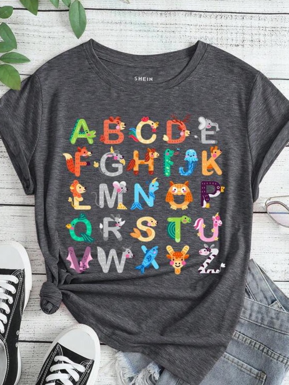 SHEIN | ABC Graphic Tee